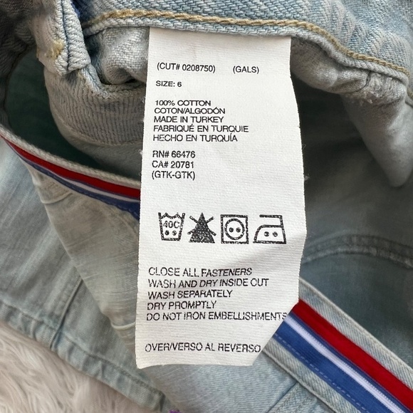 Tommy Hilfiger Light Denim Button Up Skirt Colorful Band Early 2000s size 6 - Picture 5 of 7